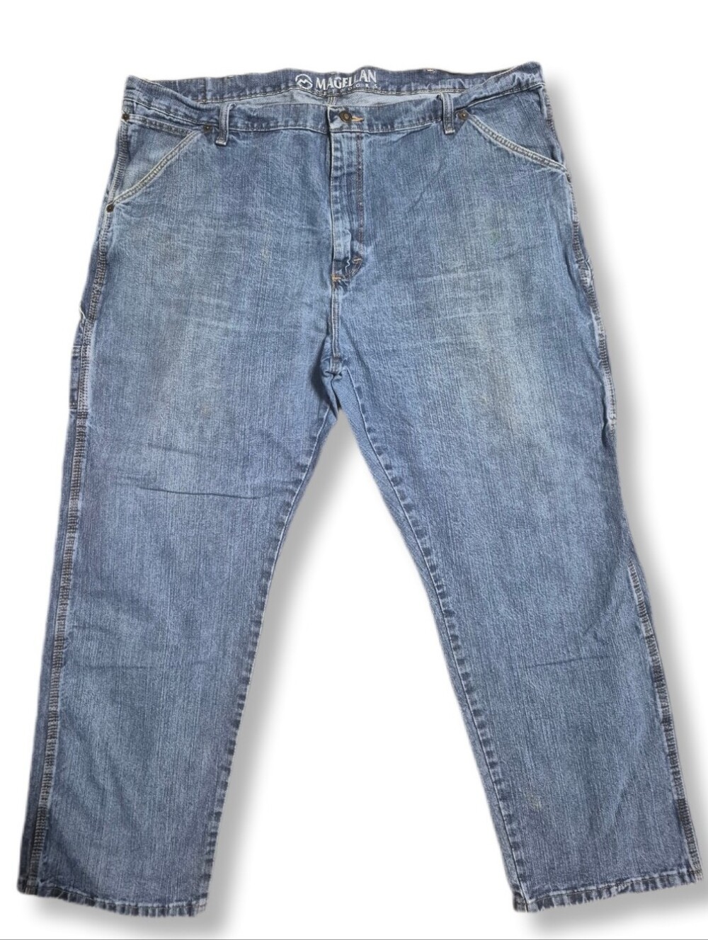 Magellan Outdoors Men's Light Wash Carpenter Style Denim Jeans Size 42/30